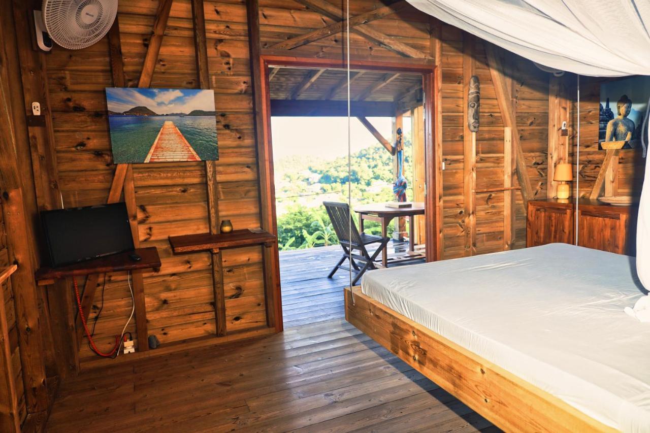 Terre-de-Bas Ti Kaz Anoli Cottage En Bois Avec Vue Sur La Baie מראה חיצוני תמונה